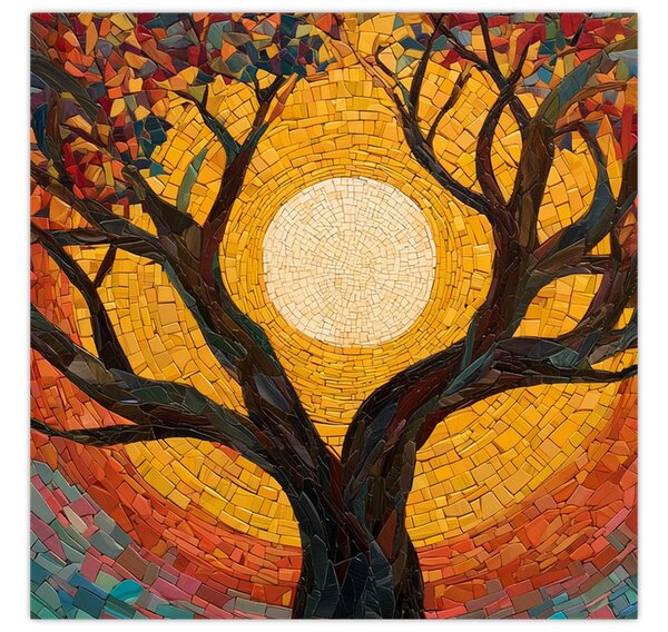 Obraz - Slunce v koruně stromu života (30x30 cm)