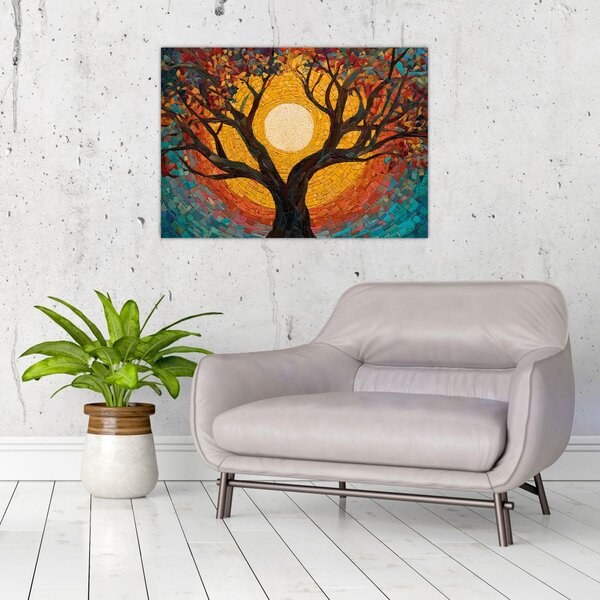 Obraz - Slunce v koruně stromu života (70x50 cm)