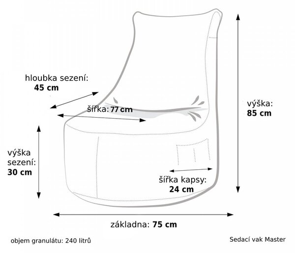 Primabag Herní křeslo Master nylon červená