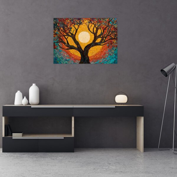 Obraz - Slunce v koruně stromu života (70x50 cm)