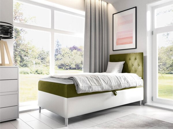 Kontinentální postel Junior Gerdise 1, Strana: pravá, Rozměr postele: 80x200, Barva:: ekokoža Soft 017 (biała) + Fresh 12 5903211201790