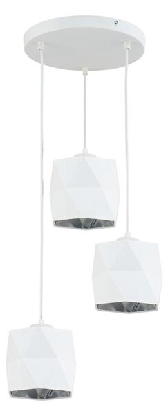 Lustr na lanku SIRO 3xE27/15W/230V bílá/stříbrná