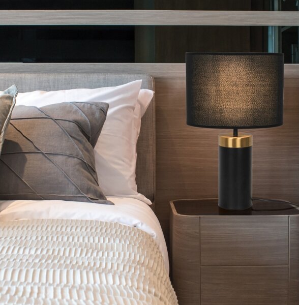 Stolní lampa LUCIANO 1xE27/40W/230V černá/zlatá