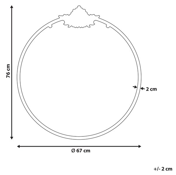 Zrcadlo SOMMANT 67 cm 76 cm Kov Černá