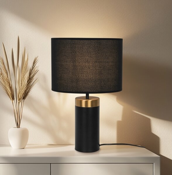 Stolní lampa LUCIANO 1xE27/40W/230V černá/zlatá