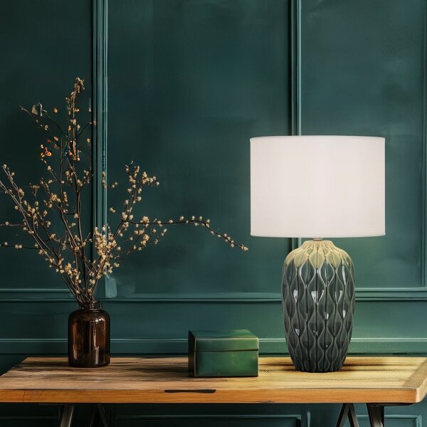 Stolní lampa PINEAPLE 1xE27/40W/230V bílá/zelená