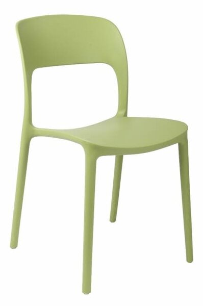 Židle FLEXI zelená, Sedák bez čalounění, Nohy: polypropylén, plast, barva: zelená, bez područek plast