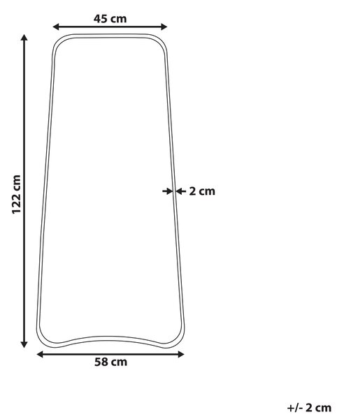 Zrcadlo LEVET 58 cm 122 cm Kov Zlatá