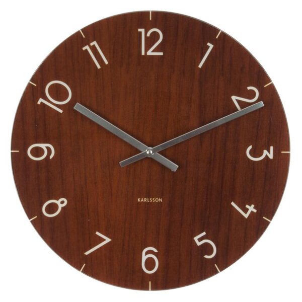 Nástěnné kulaté hodiny Wood 40 cm Karlsson * (Barva - tmavě hnědá)