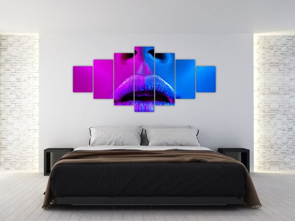 Obraz barevných rtů (210x100 cm)