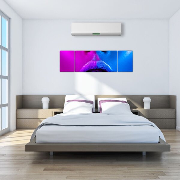 Obraz barevných rtů (170x50 cm)