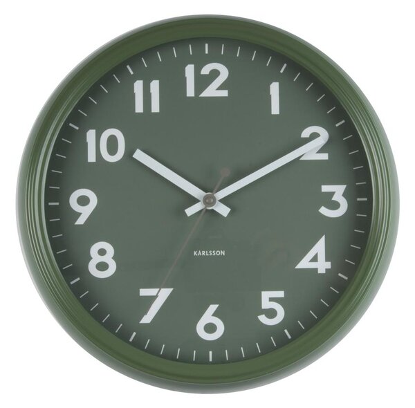 Nástěnné kulaté hodiny Badge 38 cm Karlsson * (Barva - zelená)