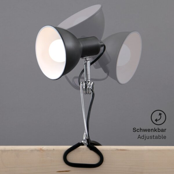 Briloner 2790-015 - Lampa s klipem FIX 1xE14/8W/230V černá/lesklý chrom
