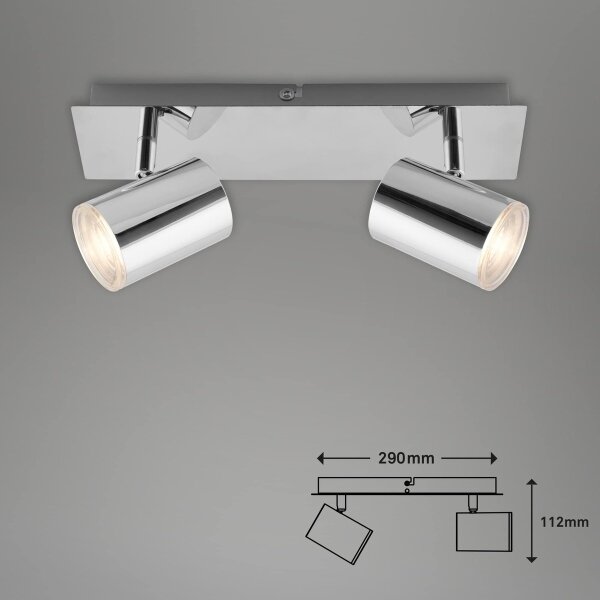 Briloner 2731-028 - Koupelnové bodové svítidlo BANYO 2xGU10/5W/230V lesklý chrom