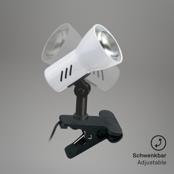 Briloner 2794/016P - Lampa s klipem 1xE14/40W/230V černá/bílá