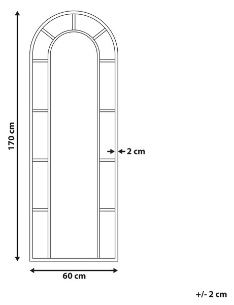 Zrcadlo CROSSES 60 cm 170 cm Kov Černá