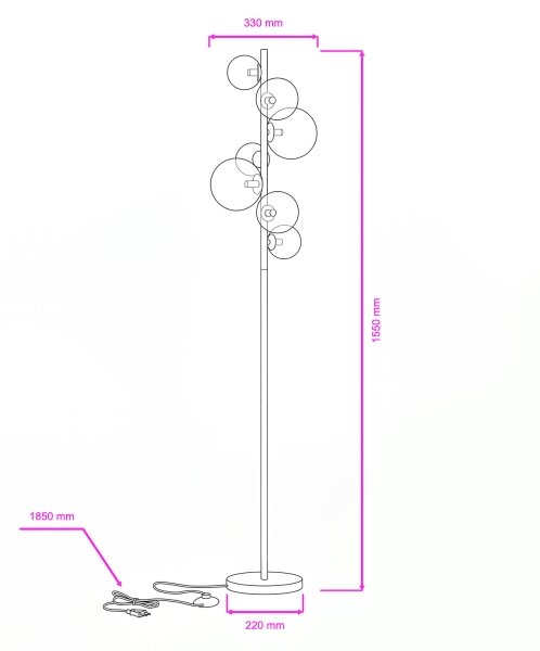 Brilagi - LED Stojací lampa MILLA 7xG9/3W/230V zlatá