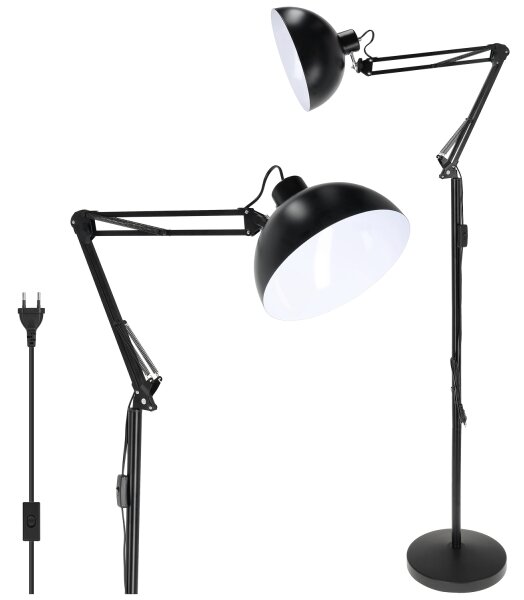 Brilagi - Flexibilní stojací lampa TASKER 1xE27/60W/230V 157 cm černá