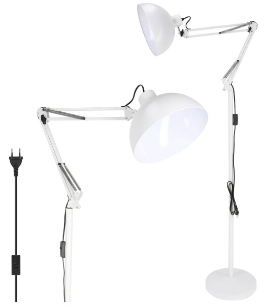 Brilagi - Flexibilní stojací lampa TASKER 1xE27/60W/230V 157 cm bílá