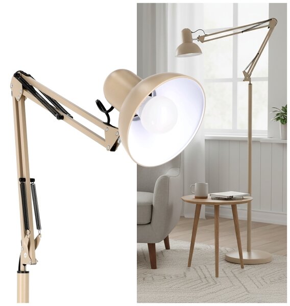 Brilagi - Flexibilní stojací lampa TASKER 1xE27/60W/230V 184 cm béžová