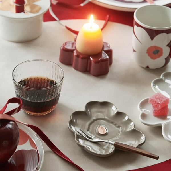 Set talířů Unikko 13,5cm, 2ks, 60. výročí / béžovo-bílo-zlatý