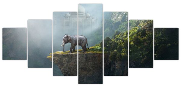 Obraz - Slůně na vrcholku Taj Mahal (210x100 cm)