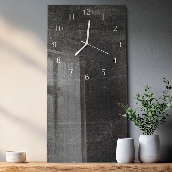 Skleněné hodiny vertikální Grafit zsppb-30x60-00081648