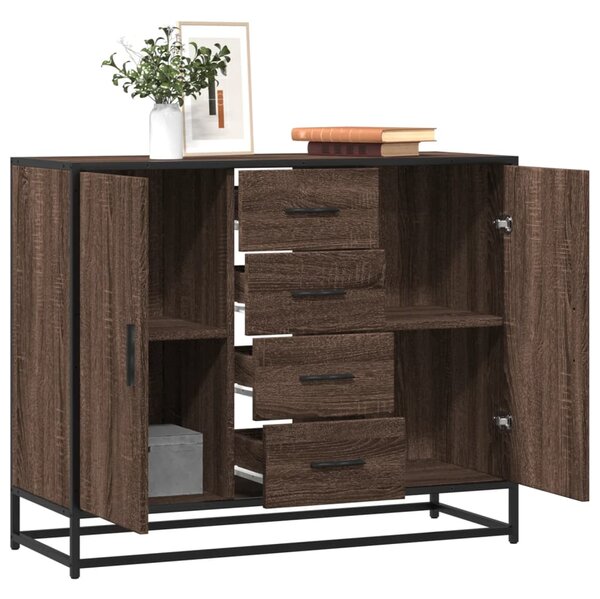 Příborník hnědý dub 92 x 35 x 76 cm kompozitní dřevo 3300829