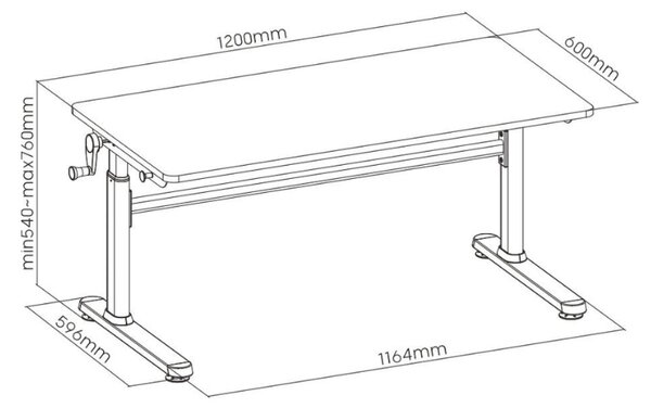 Dětský rostoucí psací stůl Spacetronik Rozměr a barva: 120x60 bílá
