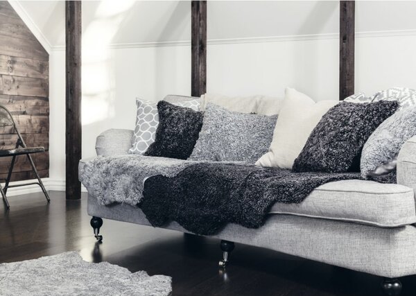 Skinnwille Home Collection Kudrnatá australská kožešina Curly, tmavě šedá, 135x60 cm