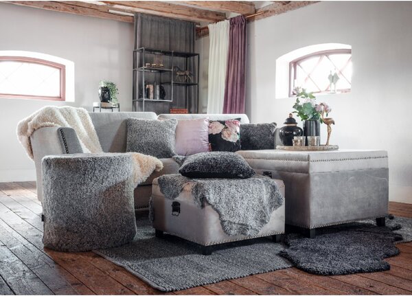 Skinnwille Home Collection Polštář australská kožešina Curly, antracit, 45x45 cm