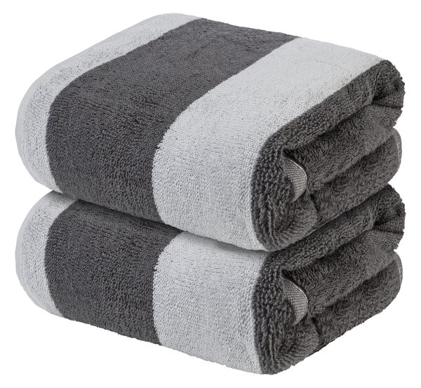 LIVARNO home Prémiový froté ručník, 50 x 100 cm, 500 g/m2, 2 kusy (tmavě šedá / světle šedá) (100374739004)