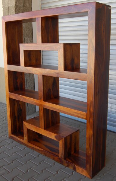 Knihovna Tara 140x180x35 z indického masivu palisandr