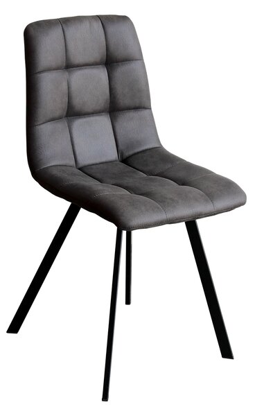 Jídelní židle BERGEN šedé mikrovlákno, kov, barva: černá
