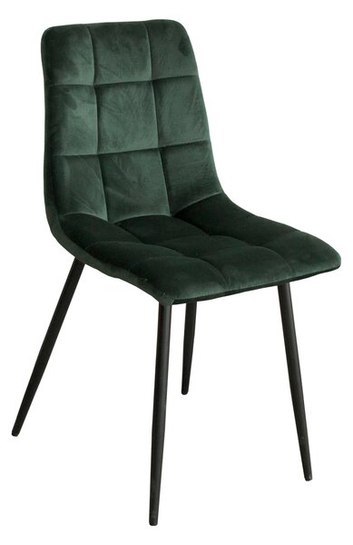 Jídelní židle MACAO – čalouněná, sametový potah, zelená