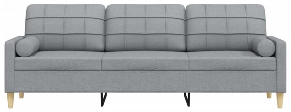 3místná pohovka s polštáři světle šedá 210 cm textil 3278201