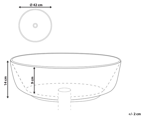 Umyvadlo na desku HOPI ⌀ 42 cm Keramika Bílý mramor