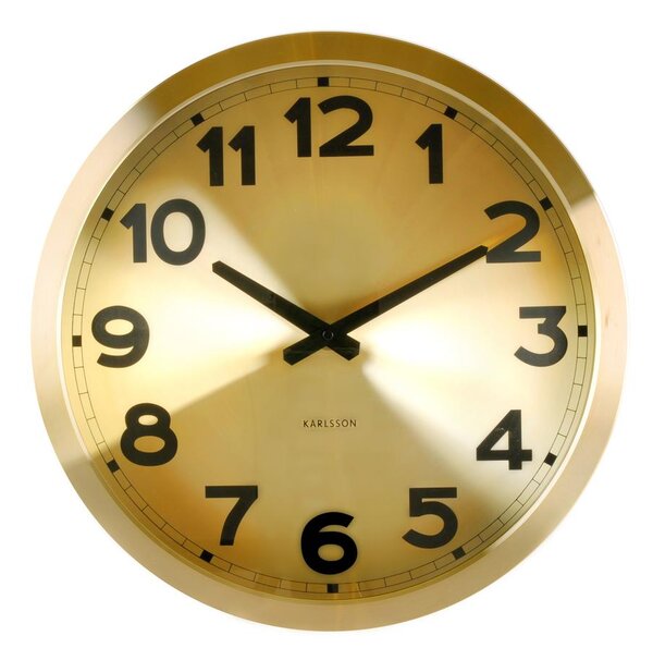 Nástěnné hodiny Gold Station 39,5 cm Karlsson * (Barva - zlatá)
