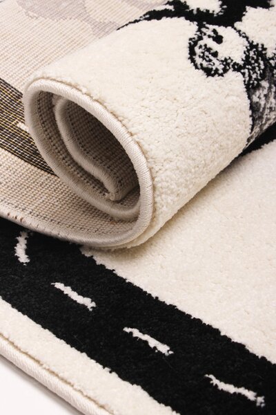 Dětský koberec Kiddy H046A světle šedý / žlutý
