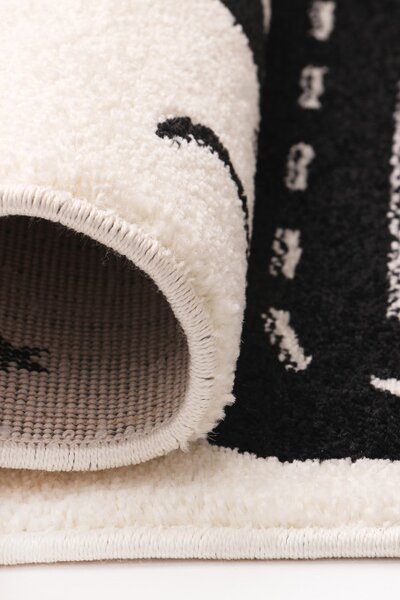 Dětský koberec Kiddy H046A světle šedý / žlutý