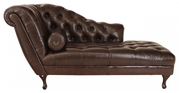 Lenoška Chesterfield Delano z pravé hovězí kůže Brown