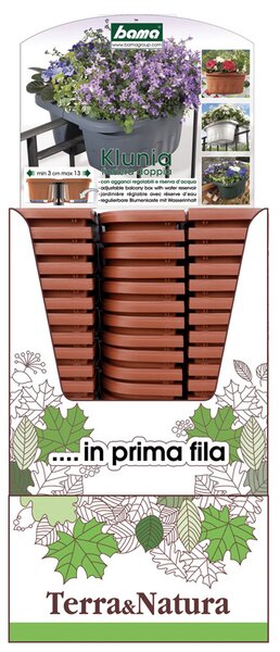 BAMA Závěsný truhlík KLUNIA, v barvě terracotty, Rozměry: 40 cm, se zásobníkem na vodu