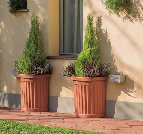 BAMA Květináč ROMA, v barvě terracotty, půlkruhový, 35 l