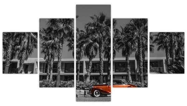 Obraz - Retro červené auto (125x70 cm)
