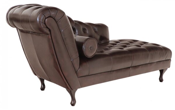 Lenoška Chesterfield Delano z pravé hovězí kůže Brown