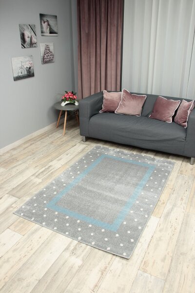 Dětský koberec Kiddy 1150 šedý/tyrkysový