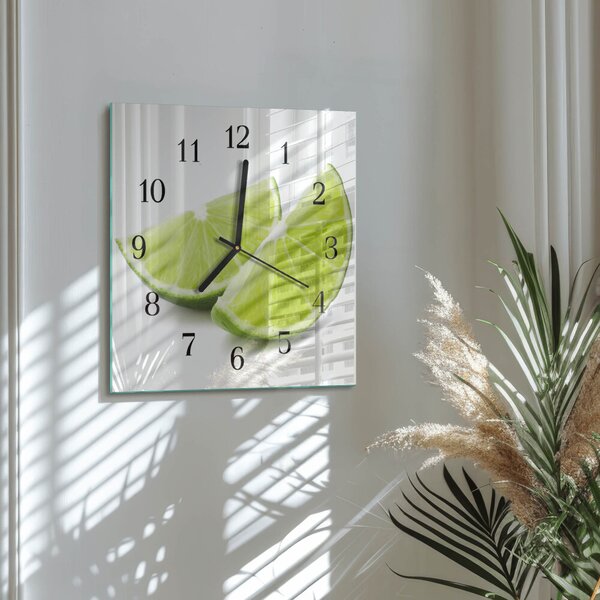 Skleněné hodiny na stěnu Uhličitan vápenatý zskc-30x30-00178799