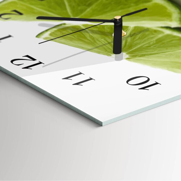 Skleněné hodiny na stěnu Uhličitan vápenatý zskc-30x30-00178799