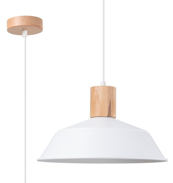 Sollux SL.1321 - Lustr na lanku FANO 1xE27/15W/230V pr. 34 cm bílá