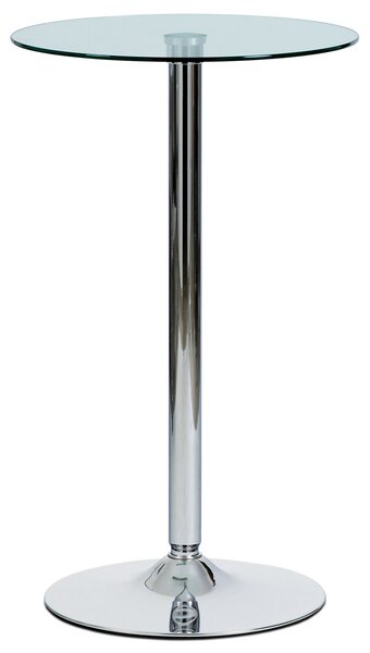 Barový stůl AUB-6070 CLR sklo, kov chrom
